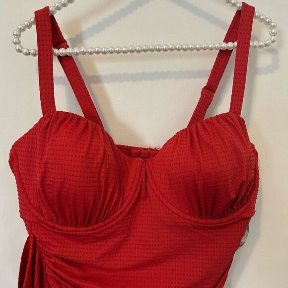 Rhode x Target Swimsuit womens XL Red Embossed Dot Ruffle beach coastal sexy NWT - Picture 6 of 14